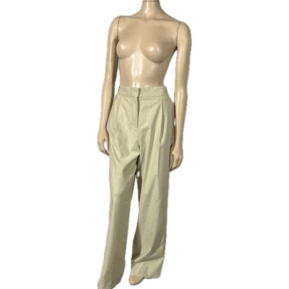 NWT ba&sh Jona Tailored Trousers Wideleg in beige - Picture 3 of 16